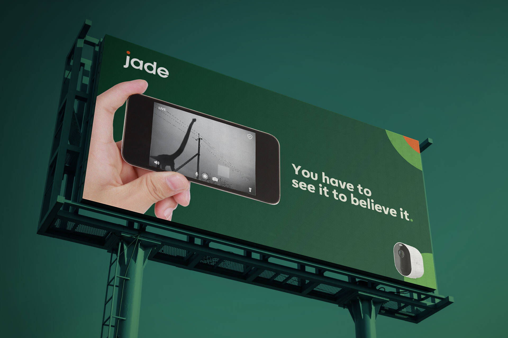 Billboard for Jade Communications featuring lock ness monster.